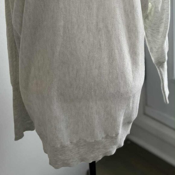 Cynthia Rowley Light Heather Grey Cotton Blend Knit Funnel-Neck Sweater – US 1X - Picture 10 of 14